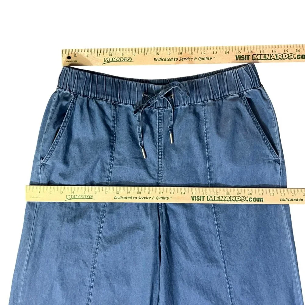Juicy Couture Chambray Wide Leg Crop? Pants Womens 16 Used 100% Cotton - Picture 8 of 13